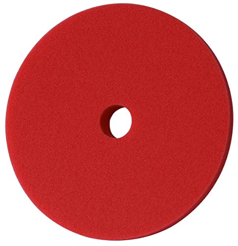 detailmate Set - Menzerna Premium Heavy Cut Foam Pad - 150 mm - Harter Polierschwamm - rot + 1 Nitril - Schutzhandschuh von detailmate