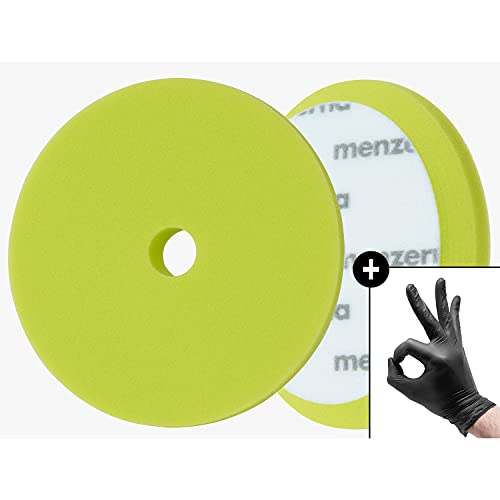 detailmate Set - Menzerna Premium Polierpad Soft Cut Foam - 150 mm - weicher Polierschwamm - grün + 1 Nitril - Schutzhandschuh von detailmate