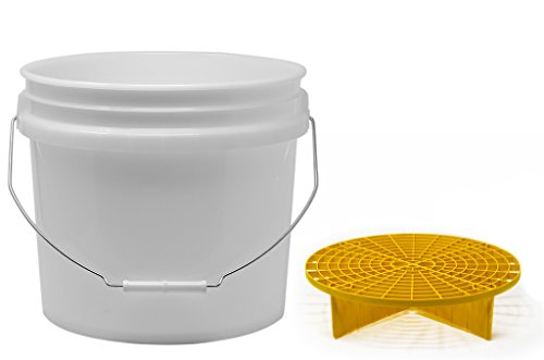detailmate Set aus US Made Wash Bucket Wasch Eimer 3,5 Gallonen (12,5 Liter) transparent Grit Guard Eimer Einsatz gelb von detailmate