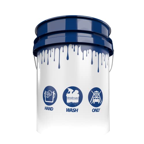 detailmate Wascheimer Handwash Only für die Autowäsche - 5 US GAL (ca. 20 Liter) in weiß/blau - Auto Wasch Eimer kompatibel mit Grit Guard, Detail Guardz Dirt Lock, Dirt Trap, Gamma Lid von detailmate