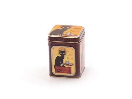 dethtlefsen Dose Le Chat Noir 100g eckig, Stülpdeckel, geprägt 9,8 x 6,5 x 6,5 cm von dethtlefsen