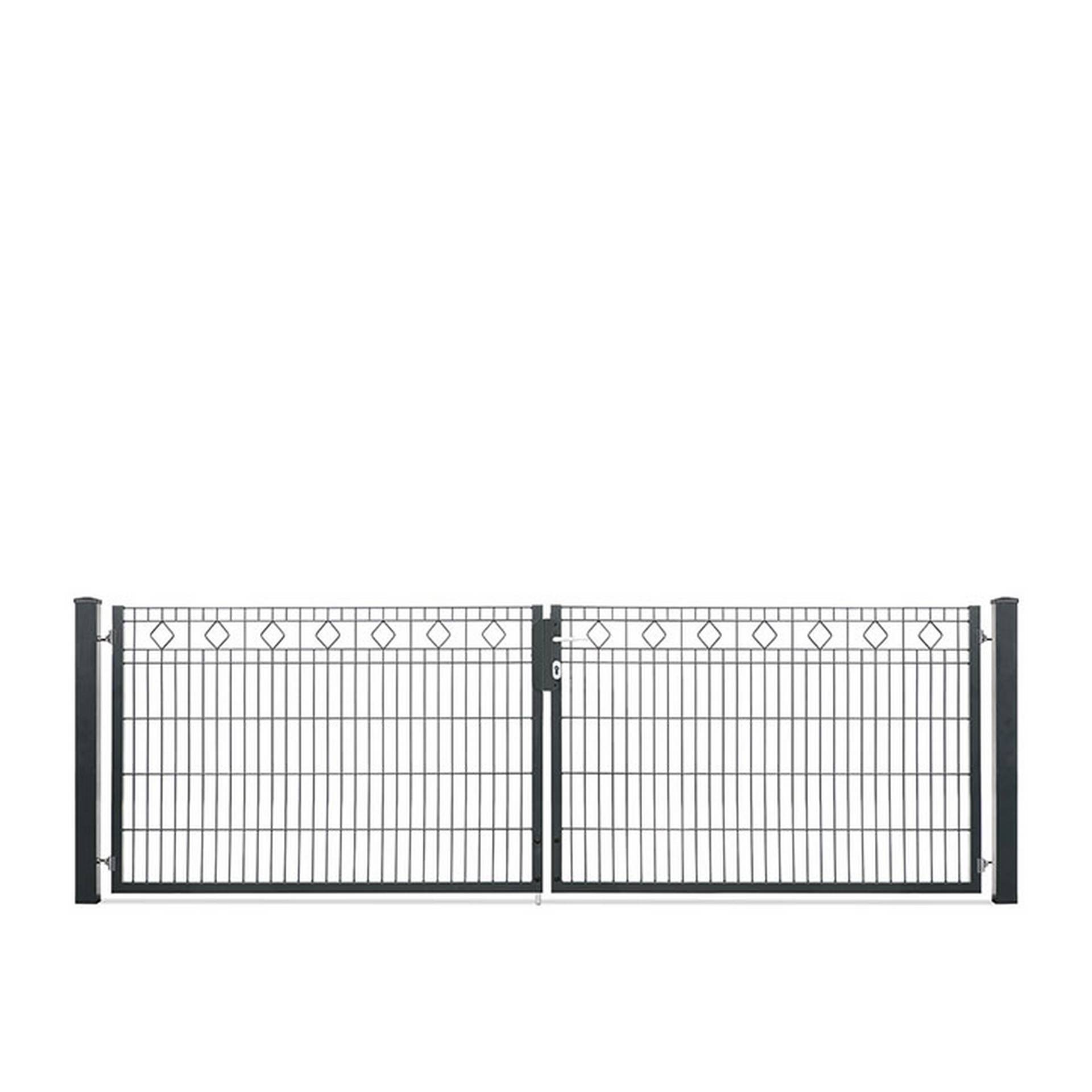 deutsche zauntechnik Doppelflügeltor 'Vario Residenz Barcelona' anthrazitgrau 328 x 100 cm deutsche zauntechnik Doppelflügeltor 'Vario Residenz Barcelona' anthrazitgrau 328 x 100 cm von deutsche zauntechnik