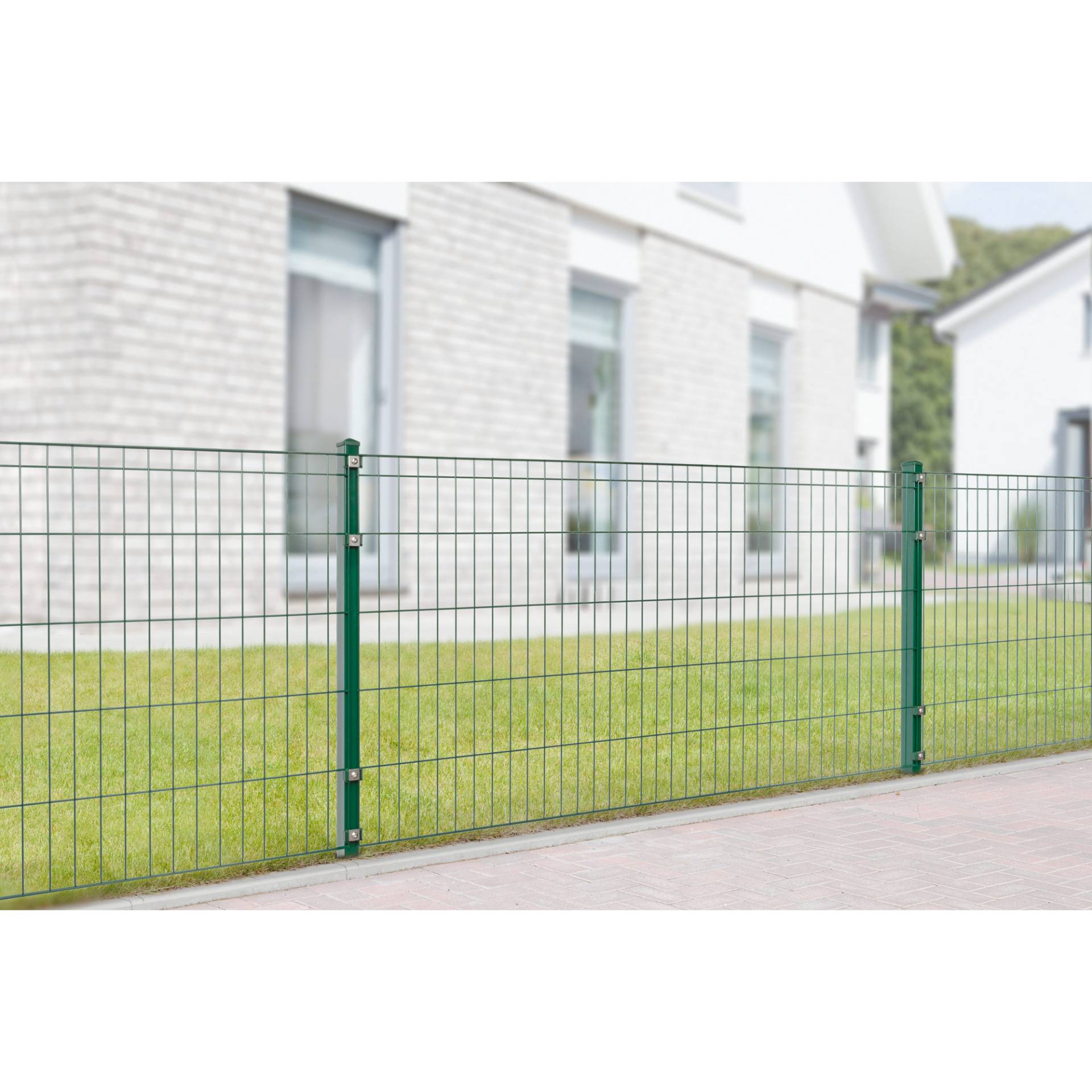 deutsche zauntechnik Doppelstabmattenzaun-Set 'Michl' moosgrün 2200 x 80 cm deutsche zauntechnik Doppelstabmattenzaun-Set 'Michl' moosgrün 2200 x 80 cm von deutsche zauntechnik