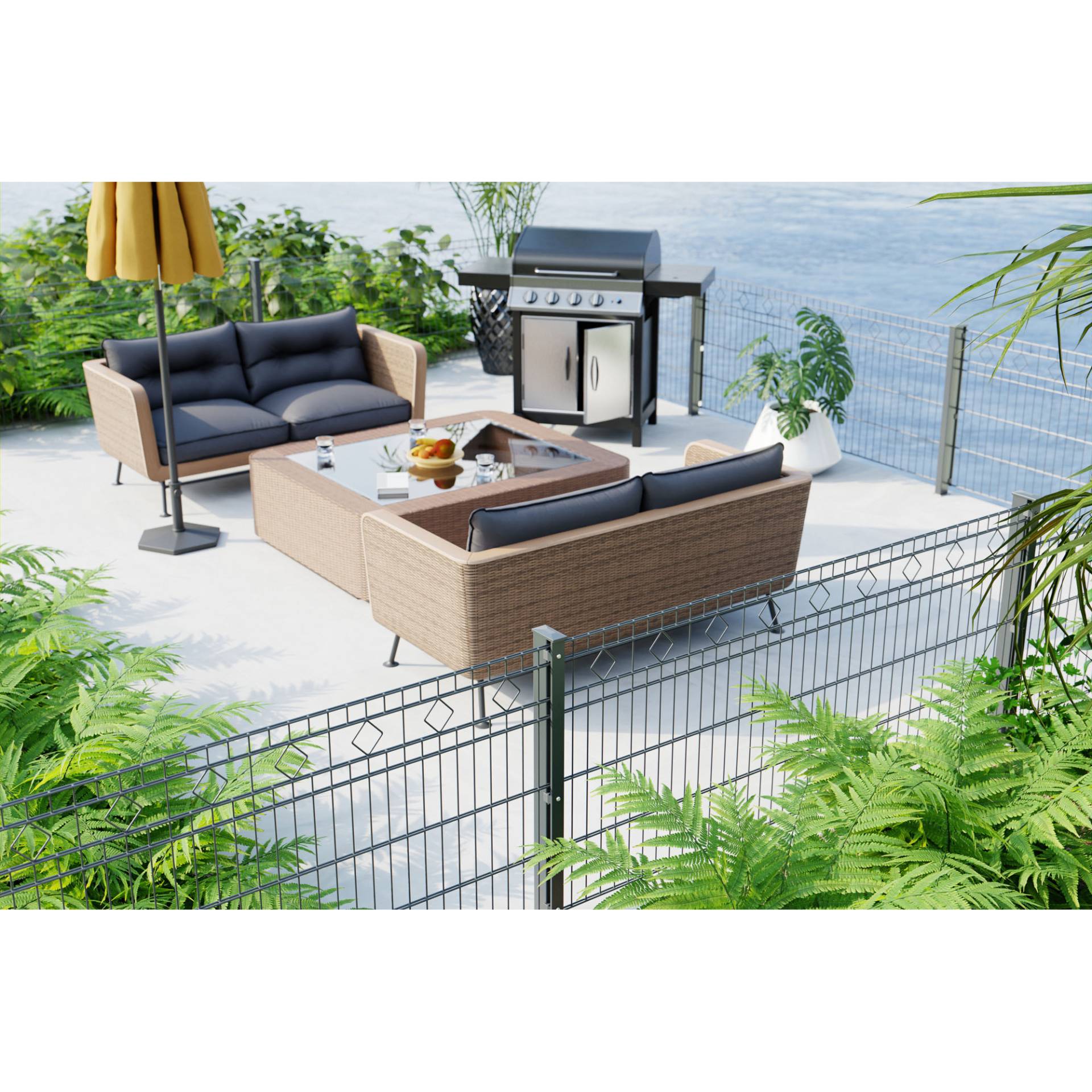 deutsche zauntechnik Doppelstabmattenzaun-Set 'Residenz standard Malaga' anthrazit 3000 x 80 cm deutsche zauntechnik Doppelstabmattenzaun-Set 'Residenz standard Malaga' anthrazit 3000 x 80 cm von deutsche zauntechnik