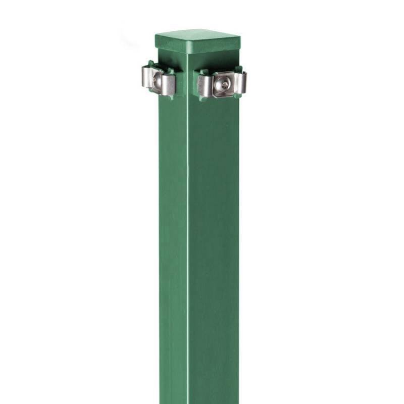 deutsche zauntechnik Eck-Zaunpfosten 'Type Q 60 VPE' moosgrün 150 cm, für Zaunhöhe bis 103 cm von deutsche zauntechnik
