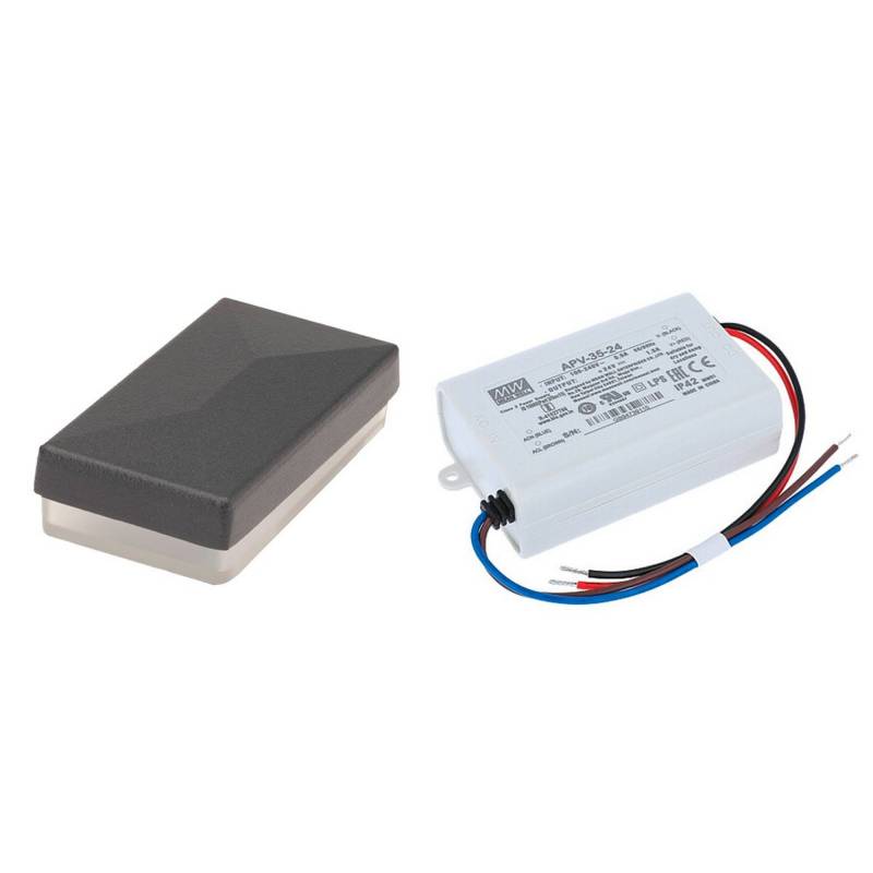 deutsche zauntechnik LED-Pfostenkappe anthrazit 11 Stück für Zaunpfosten 6 x 4 cm, inklusive Trafo von deutsche zauntechnik