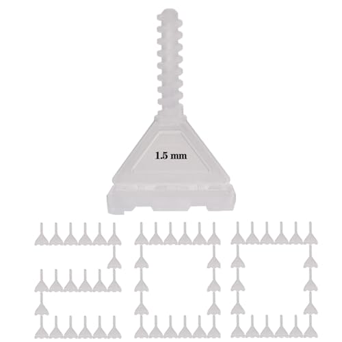 Deuvuo 200 Stk 1.5mm Gewindelaschen, Revolutionäres 1.5mm Gewindelaschen Fliesen Nivelliersystem, Fliesenverlegewerkzeug für Steine und Böden von deuvuo