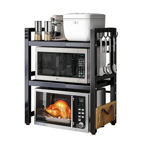 devesanter Erweiterbares Mikrowellen Regal 3-Stufiges Arbeitsplatte Bäckerregale mit 5 Haken,Küchenregal Gewürzregal Mikrowellengestell Organizer für Küchen Ausziehbar von 40-64cm Schwarz devesanter Erweiterbares Mikrowellen Regal 3-Stufiges Arbeitsplatte Bäckerregale mit 5 Haken,Küchenregal Gewürzregal Mikrowellengestell Organizer für Küchen Ausziehbar von 40-64cm Schwarz von devesanter