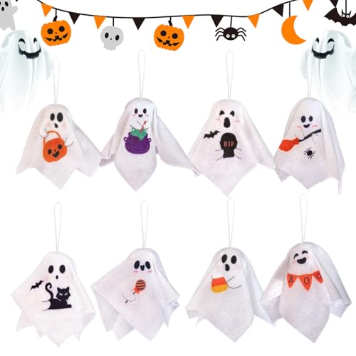 dewdat -Dekofigur Halloween,8 Niedliche Halloween-Baumdeko - Für Innen Und Außen Vorgarten, Hof, Fenster Und Eingangsbereich von dewdat