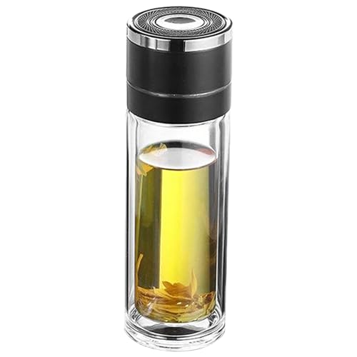 dewdat Glas Trinkflasche | Für geeigneter tragbarer Glasbecher mit Teetrennung | Auslaufsichere wiederverwendbare Teetasse tragbare doppelschichtige Reisebecher für Zuhause Schreibtisch und täglichen dewdat Glas Trinkflasche | Für geeigneter tragbarer Glasbecher mit Teetrennung | Auslaufsichere wiederverwendbare Teetasse tragbare doppelschichtige Reisebecher für Zuhause Schreibtisch und täglichen von dewdat