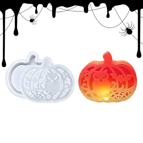 dewdat Halloween Silikonformen | Festtags-Deko Silikon Kürbisformen | Bastelwerkzeuge Für Gips Teelichthalter Halloween Deko Herbst Basteln Feiertags Deko Zuhause von dewdat
