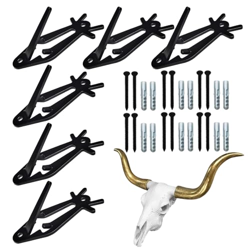 dewdat Hirschgeweih Aufhängung | 6 Teile Wand-Display-Halterung,Dekorativer Halter für Trophäenköpfe von Bären und Antilopen für Wohnzimmer Treppenhaus Flur dewdat Hirschgeweih Aufhängung | 6 Teile Wand-Display-Halterung,Dekorativer Halter für Trophäenköpfe von Bären und Antilopen für Wohnzimmer Treppenhaus Flur von dewdat