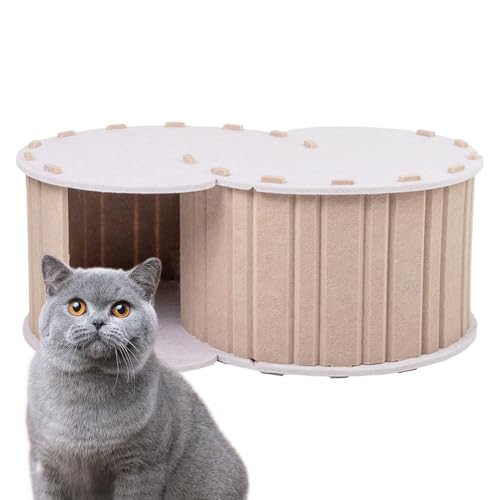 dewdat Katzen Donut Tunnel, Fell Katzentunnel Donut Spielzeug, Abnehmbares Nest Für Schlafen Ruhe Spiel Kitten Kleine Rassen Kaninchen Nickerchen von dewdat