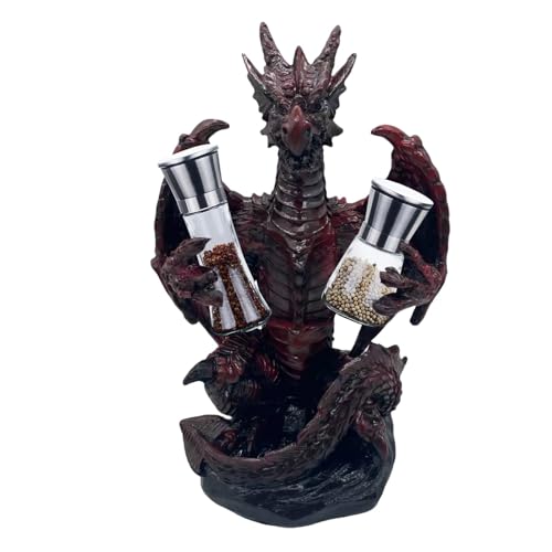 dewdat Mythischer Drache Salz- und Pfefferstreuer-Set, Halter, Statue für mittelalterliche und Fantasy-Bar- oder Küchentischdekoration, Skulpturen und gotische Geschenke dewdat Mythischer Drache Salz- und Pfefferstreuer-Set, Halter, Statue für mittelalterliche und Fantasy-Bar- oder Küchentischdekoration, Skulpturen und gotische Geschenke von dewdat