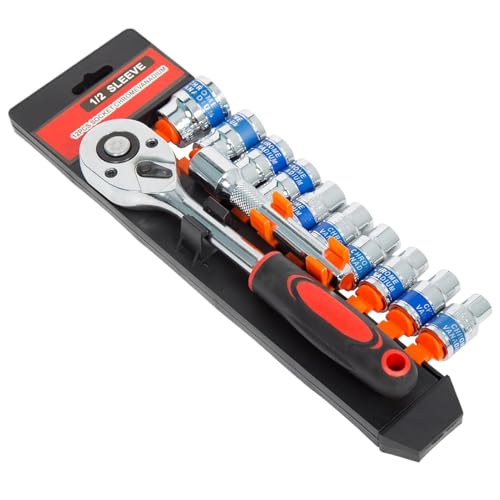 dewdat Ratschenschlüssel und Steckschlüssel Set | 13mm Vierkantantrieb Stecksatz,12 Teile Antriebswerkzeug Für Haushalt Garage Kfz Motorrad dewdat Ratschenschlüssel und Steckschlüssel Set | 13mm Vierkantantrieb Stecksatz,12 Teile Antriebswerkzeug Für Haushalt Garage Kfz Motorrad von dewdat