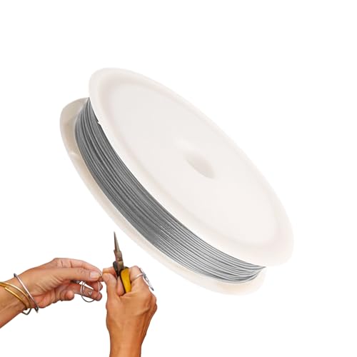 dewdat Schmuckdraht - Metallperlendraht für die Herstellung von Schmuck - Flexible Schnur für Armbänder Halsketten Anfänger Bastler Handarbeit von dewdat