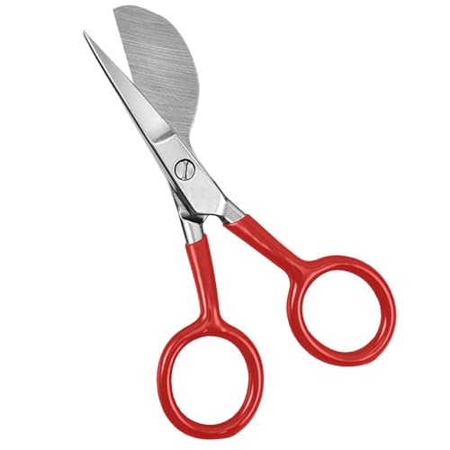 dewdat Teppichschere - 4,72 Zoll Entenschnabel-Applikationsschere mit Edelstahlklinge | Ergonomisch gebogene Teppichschere mit versetztem Griff für getuftete Teppiche von dewdat