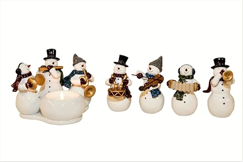 Harvesttime Teelichthalter Schneemänner musizierend 12cm ABB.Links - Weiß Bunt, Hochwertige Kunstmaterialien, Weihnachten Harvesttime Teelichthalter Schneemänner musizierend 12cm ABB.Links - Weiß Bunt, Hochwertige Kunstmaterialien, Weihnachten von dewell