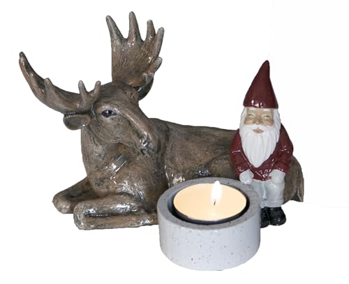 dewell Harvesttime Santa Weihnachtsmann und Elch Teelichthalter 15cm dewell Harvesttime Santa Weihnachtsmann und Elch Teelichthalter 15cm von dewell