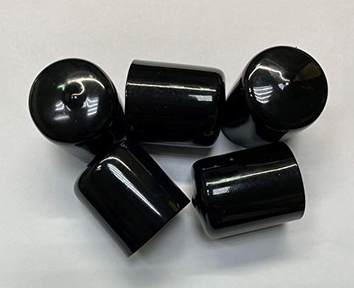 dexierp Schutzkraft M33 Schraubengewindeschutz und 1-5/16 "32 33 mm Außendurchmesser (8er-Pack) Rohrpfosten Rohr Endabdeckung Flexible Schwarze Vinyl-Rundkappe von dexierp
