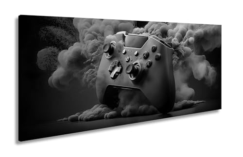 Leinwandbild Gaming trifft Farbe – Controller als Kunst in Bewegung. Panorama 100x50cm Effekt:Schwarz&Weiß XXL Kunstdruck Bild auf Keilrahmen/Wandbild/Wohnzimmer Dekoration Leinwandbild Gaming trifft Farbe – Controller als Kunst in Bewegung. Panorama 100x50cm Effekt:Schwarz&Weiß XXL Kunstdruck Bild auf Keilrahmen/Wandbild/Wohnzimmer Dekoration von deyoli