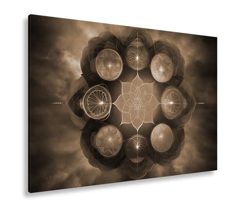 Leinwandbild Kosmische Blume – die Chakren leuchten im Farbenuniversum. Format: 120x80cm Effekt: Sepia XXL Kunstdruck Bild auf Keilrahmen/Wandbild/Wohnzimmer Dekoration Leinwandbild Kosmische Blume – die Chakren leuchten im Farbenuniversum. Format: 120x80cm Effekt: Sepia XXL Kunstdruck Bild auf Keilrahmen/Wandbild/Wohnzimmer Dekoration von deyoli