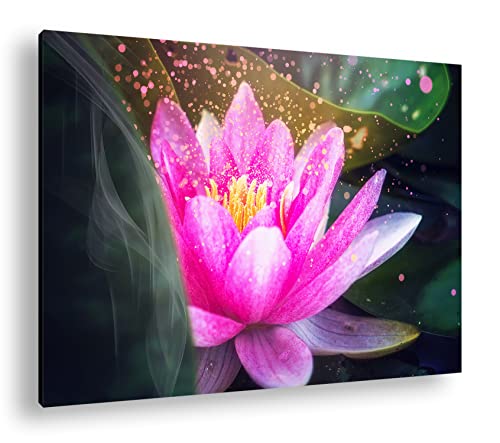 Lotus Seerose Format: 120x80 als Leinwandbild, Motiv fertig gerahmt auf Echtholzrahmen, Hochwertiger Digitaldruck, Kein Poster oder Plakat Lotus Seerose Format: 120x80 als Leinwandbild, Motiv fertig gerahmt auf Echtholzrahmen, Hochwertiger Digitaldruck, Kein Poster oder Plakat von deyoli