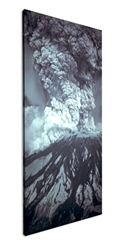 Mount St Helens Vulkanausbruch Panorama 120x60 cm als Leinwandbild, Motiv fertig gerahmt auf Echtholzrahmen, Hochwertiger Digitaldruck mit Rahmen von deyoli