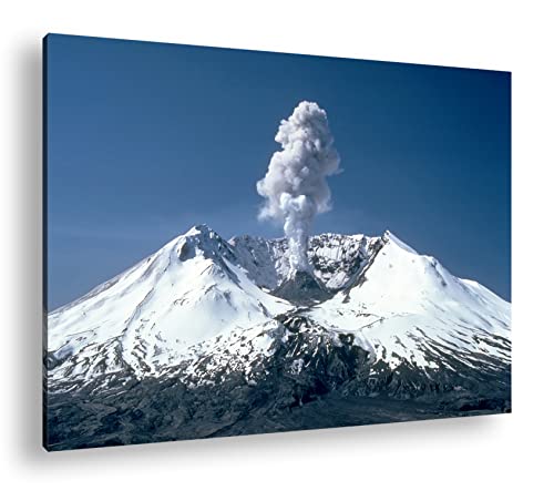 Vulkanausbruch des Mount St Helens Format: 120x80 als Leinwandbild, Motiv fertig gerahmt auf Echtholzrahmen, Hochwertiger Digitaldruck, Kein Poster oder Plakat von deyoli