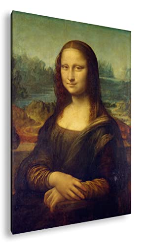 deyoli Die Mona Lisa von Leonardo Da Vinci Format: 100x70 als Leinwand, Motiv fertig gerahmt auf Echtholzrahmen, Hochwertiger Digitaldruck mit Rahmen, Kein Poster oder Plakat von deyoli