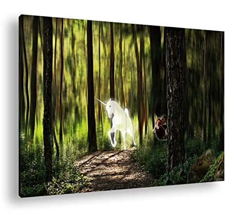 deyoli Einhorn im Elfenwald Format: 120x80 als Leinwandbild, Motiv fertig gerahmt auf Echtholzrahmen, Hochwertiger Digitaldruck, Kein Poster oder Plakat deyoli Einhorn im Elfenwald Format: 120x80 als Leinwandbild, Motiv fertig gerahmt auf Echtholzrahmen, Hochwertiger Digitaldruck, Kein Poster oder Plakat von deyoli
