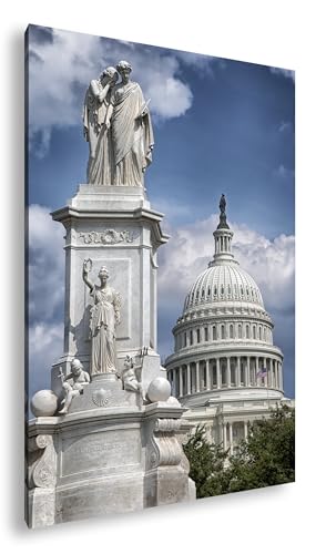 deyoli Friedensdenkmal in Washington Dc Format:75x50 cm als Leinwandbild, Motiv fertig gerahmt auf Echtholzrahmen, Hochwertiger Digitaldruck mit Rahmen von deyoli