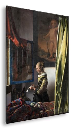 deyoli Johannes Vermeer - Girl Reading A Letter By An Open Window Format: 60x40cm XXL Kunstdruck Motiv auf Holzrahmen/Leinwandbild/Wandbild/Wohnzimmer Dekoration deyoli Johannes Vermeer - Girl Reading A Letter By An Open Window Format: 60x40cm XXL Kunstdruck Motiv auf Holzrahmen/Leinwandbild/Wandbild/Wohnzimmer Dekoration von deyoli
