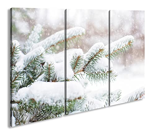 deyoli Leinwandbild Kiefernzweige im Winter, still und friedlich Format: 120x80cm (3Teilig) XXL Kunstdruck Bild auf Holzrahmen/Wandbild/Wohnzimmer Dekoration deyoli Leinwandbild Kiefernzweige im Winter, still und friedlich Format: 120x80cm (3Teilig) XXL Kunstdruck Bild auf Holzrahmen/Wandbild/Wohnzimmer Dekoration von deyoli