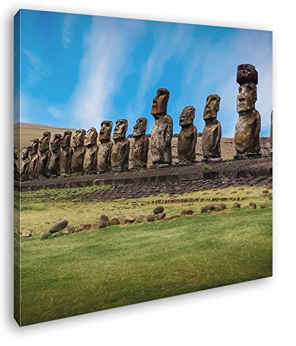 deyoli Steinköpfe auf den Osterinseln Format: 70x70 als Leinwandbild, Motiv fertig gerahmt auf Echtholzrahmen, Hochwertiger Digitaldruck mit Rahmen, Kein Poster oder Plakat deyoli Steinköpfe auf den Osterinseln Format: 70x70 als Leinwandbild, Motiv fertig gerahmt auf Echtholzrahmen, Hochwertiger Digitaldruck mit Rahmen, Kein Poster oder Plakat von deyoli