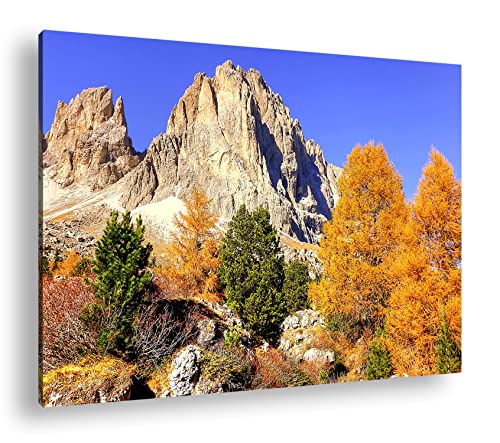 die atemberaubenden Dolomiten Italiens Format: 120x80 als Leinwandbild, Motiv fertig gerahmt auf Echtholzrahmen, Hochwertiger Digitaldruck, Kein Poster oder Plakat die atemberaubenden Dolomiten Italiens Format: 120x80 als Leinwandbild, Motiv fertig gerahmt auf Echtholzrahmen, Hochwertiger Digitaldruck, Kein Poster oder Plakat von deyoli