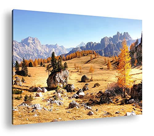 deyoli einzigartige Berglandschaft Italiens Format: 120x80 als Leinwandbild, Motiv fertig gerahmt auf Echtholzrahmen, Hochwertiger Digitaldruck, Kein Poster oder Plakat von deyoli