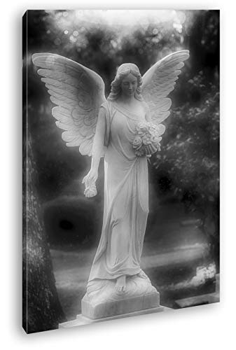 deyoli himmlischer Engel Format: 80x60 Effekt: Schwarz&Weiß als Leinwandbild, Motiv fertig gerahmt auf Echtholzrahmen, Hochwertiger Digitaldruck mit Rahmen, Kein Poster oder Plakat von deyoli