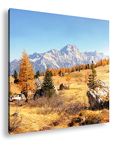 die Dolomiten in herbstlichen Farben Format: 40x40 als Leinwandbild, Motiv fertig gerahmt auf Echtholzrahmen, Hochwertiger Digitaldruck, Kein Poster oder Plakat die Dolomiten in herbstlichen Farben Format: 40x40 als Leinwandbild, Motiv fertig gerahmt auf Echtholzrahmen, Hochwertiger Digitaldruck, Kein Poster oder Plakat von deyoli