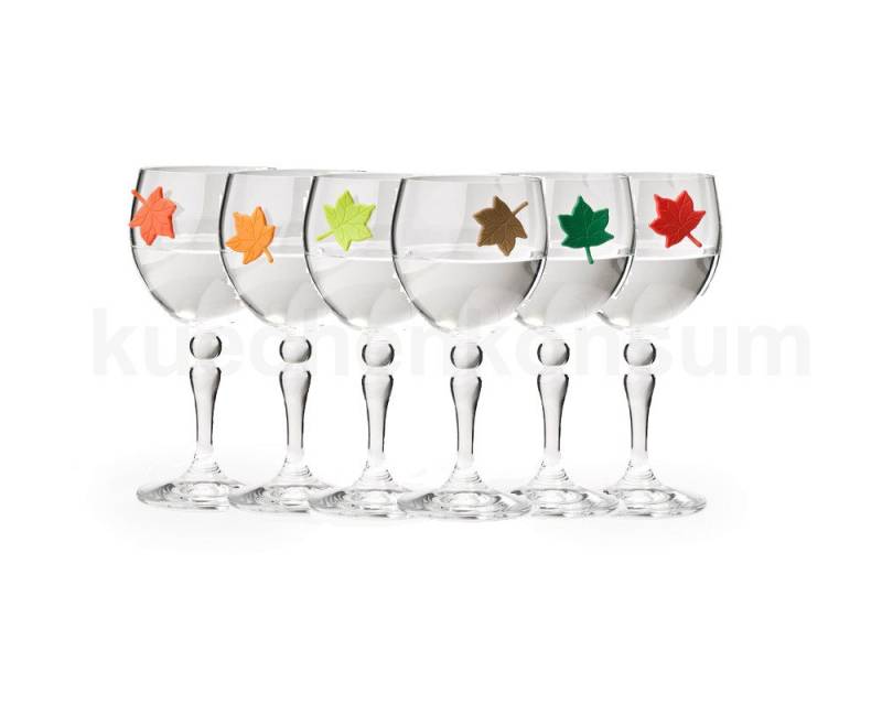 dfp Design Glas Qualy Leaf My Glass Blätter Glasmarker 6er Set von dfp Design