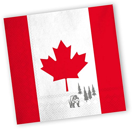 20 Servietten * KANADA * für Party und Geburtstag von DH-Konzept // Party Fete Set Napkins Papierservietten Canada Ahorn von dh-Konzept