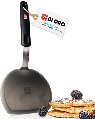 DI ORO® - Designer Serie - Silikon Pfannenwender - 315°C hitzebeständiger flexibler Spatel aus Silikon und Edelstahl - Das beste breite Pfannenwender - Perfekt für Omelettes und Hamburger von di Oro Living