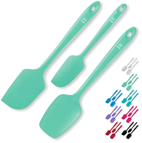 DI ORO Silikon Spatel Set - Gummi Küchenspatel zum Backen, Kochen & Mischen °C hitzebeständig & BPA-frei Silikonschaber Spatel für Antihaft-Kochgeschirr - Spülmaschinenfest (3 Stück, Minze) von di Oro Living