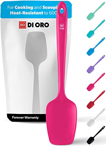 DI ORO Silikonlöffel Spatel °C °C Hitzebeständig Großer Silikon Löffelschaber - BPA-frei Antihaft-Kochgeschirr Safe Gummi Küchenhelfer zum Backen, Kochen & Mischen - Spülmaschinenfest (Magenta) von di Oro Living