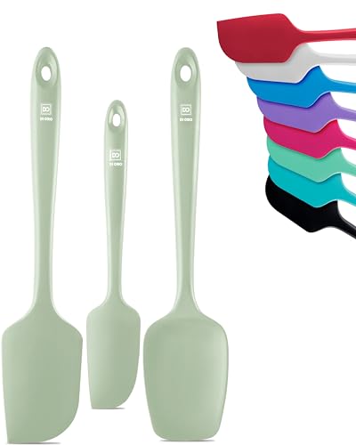 di Oro Living Silikon-Spatel-Set zum Backen, Kochen, Mischen von °C und hitzebeständig, BPA-frei, für antihaftbeschichtetes Kochgeschirr, spülmaschinengeeignet (Salbei), 3 Stück von di Oro Living
