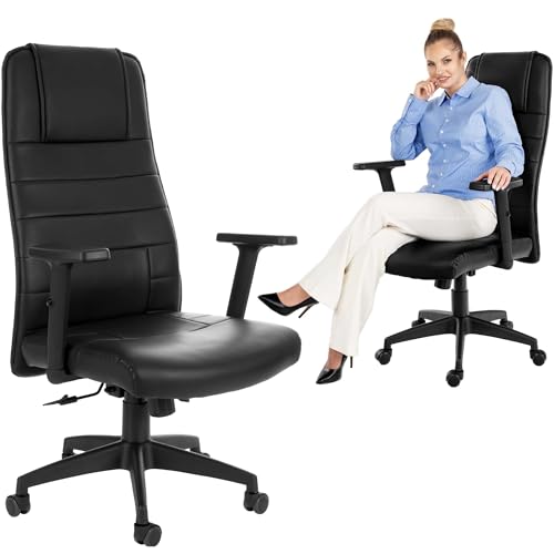 di volio Bürostuhl Adelo, ergonomischer Schreibtischstuhl mit Höhenverstellung, max. Körpergewicht 150 kg, Chefsessel mit drehbaren Rollen (Schwarz) von di volio