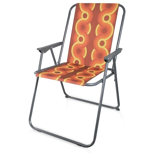 diMio Retro-Design Klappstuhl in 8 trendigen Designs Camping Garten Anglerstuhl 70er Jahre (Braid) von diMio