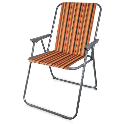 diMio Retro-Design Klappstuhl in 8 trendigen Designs Camping Garten Anglerstuhl 70er Jahre (Stripe) von diMio
