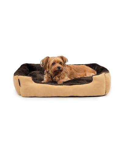lionto Hundebett mit Wendekissen und Rutschfester Unterseite, Robustes Heimtierkissen mit tiefem Einstieg für Hunde und Katzen jeden Alters, 75x60 cm, kuscheliges Hundekissen, beige/braun lionto Hundebett mit Wendekissen und Rutschfester Unterseite, Robustes Heimtierkissen mit tiefem Einstieg für Hunde und Katzen jeden Alters, 75x60 cm, kuscheliges Hundekissen, beige/braun von lionto