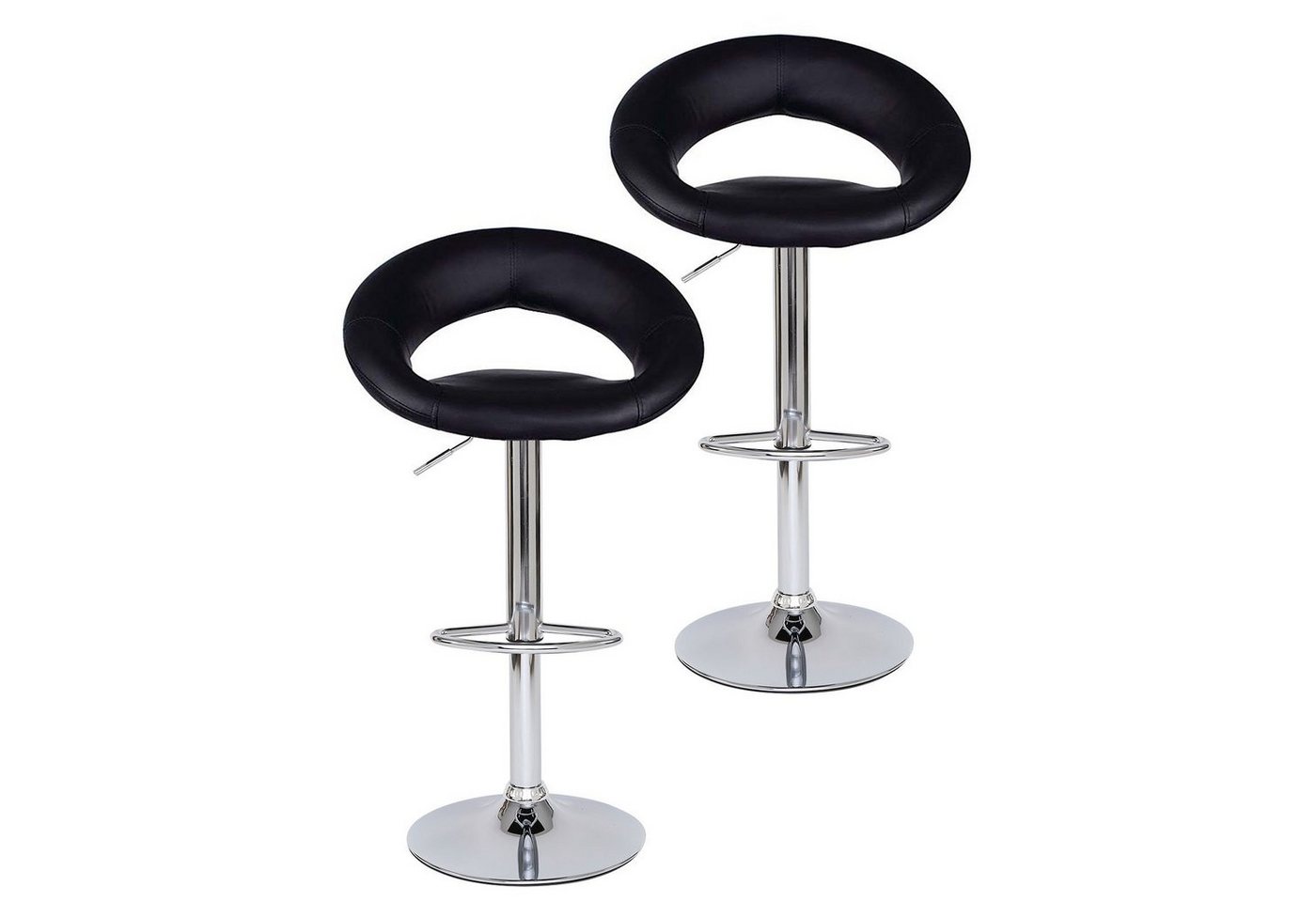 dibea Barhocker Modell 1 (2er Set), stufenlos höhenverstellbar, Fußablage von dibea